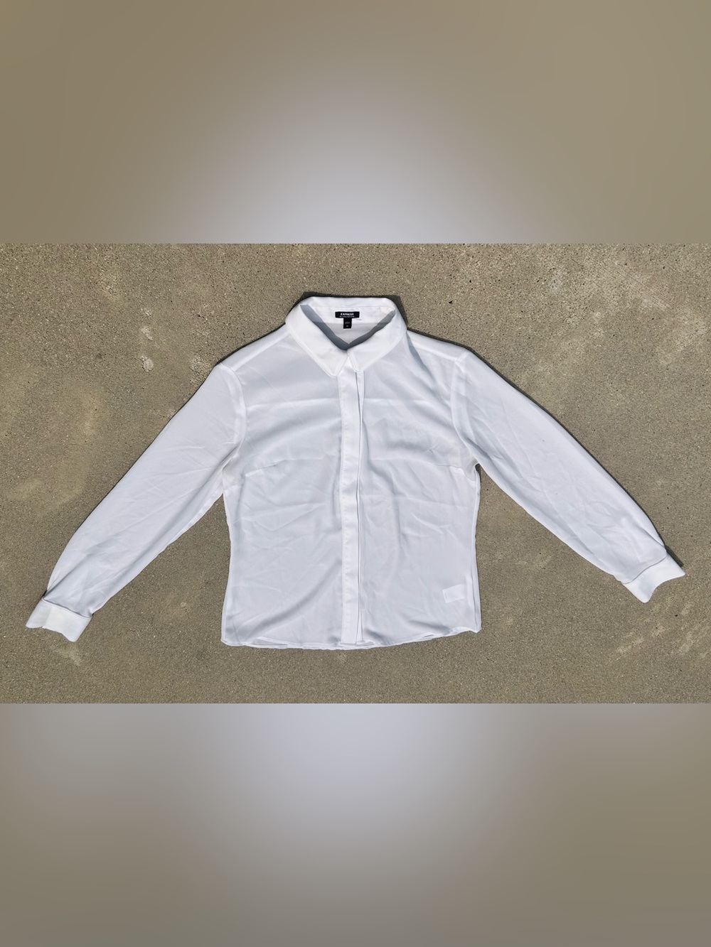 Express White Long-Sleeve Dress Shirt